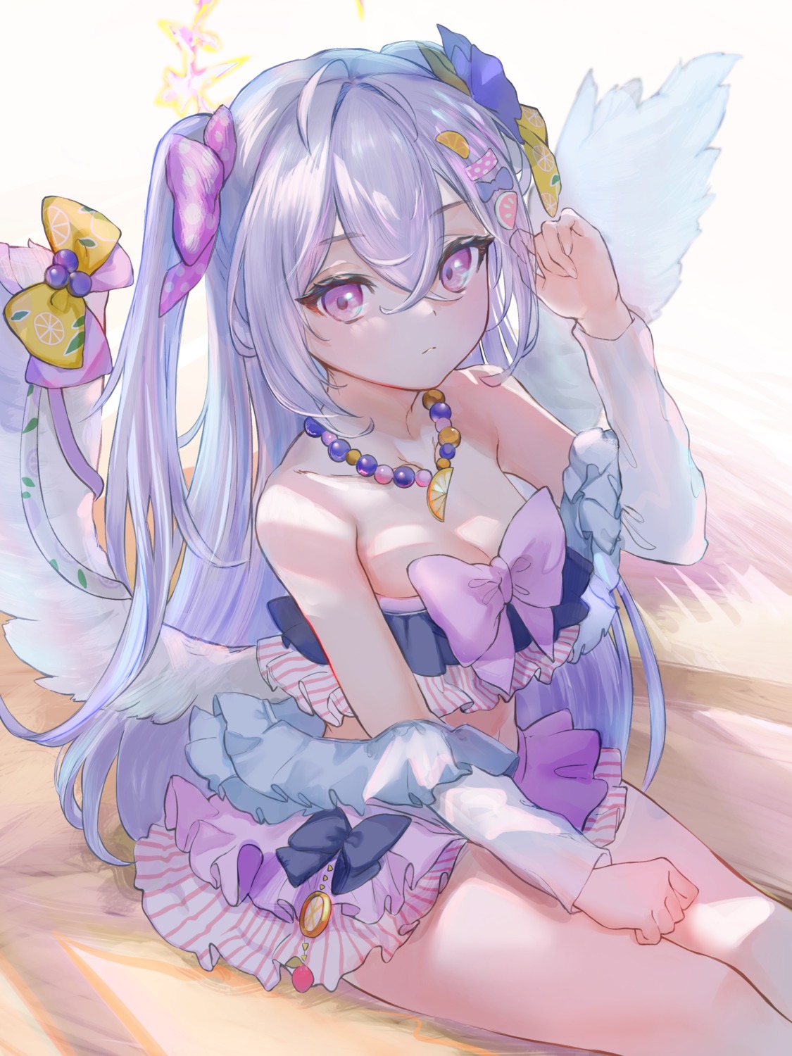 angel, bikini, blue_archive, marulire, shirasu_azusa, swimsuits, wings