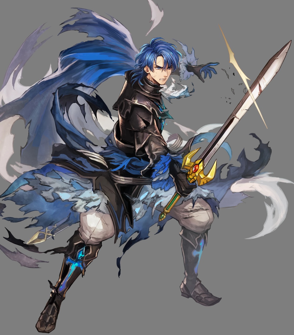 fire_emblem, fire_emblem:_seisen_no_keifu, heels, male, niji_hayashi, nintendo, sigurd_(fire_emblem), sword, torn_clothes, uniform