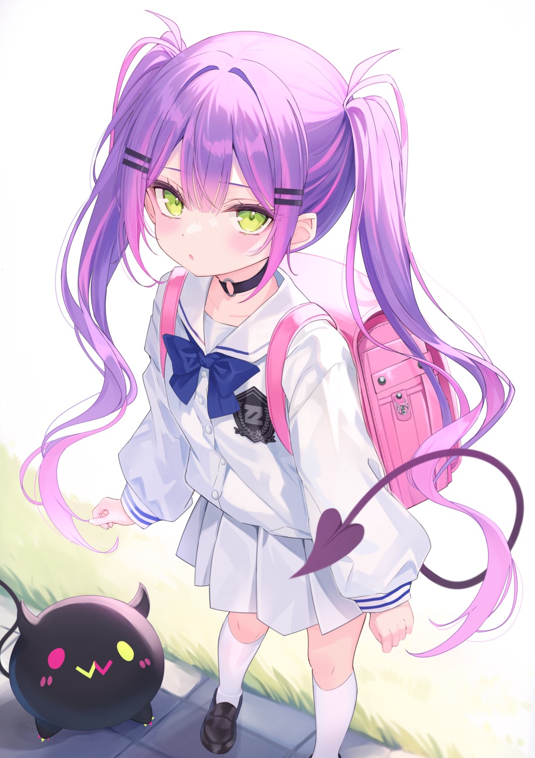 hololive, kitano_yukito, seifuku, tail, tokoyami_towa