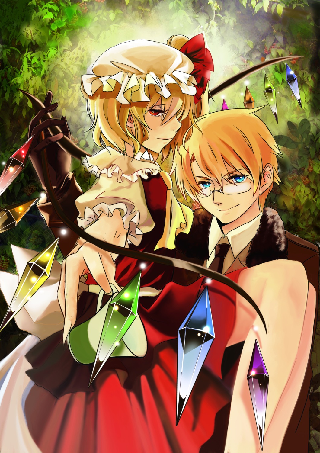 america, crossover, flandre_scarlet, hetalia_axis_powers, megane, touhou, wings, yantou828