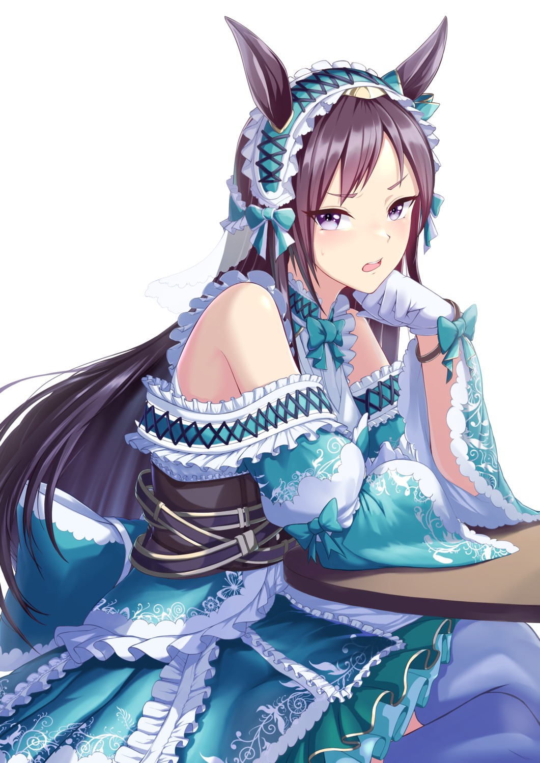 animal_ears, lolita_fashion, mejiro_dober_(umamusume), sa_(xwfm8875), tail, thighhighs, uma_musume_pretty_derby