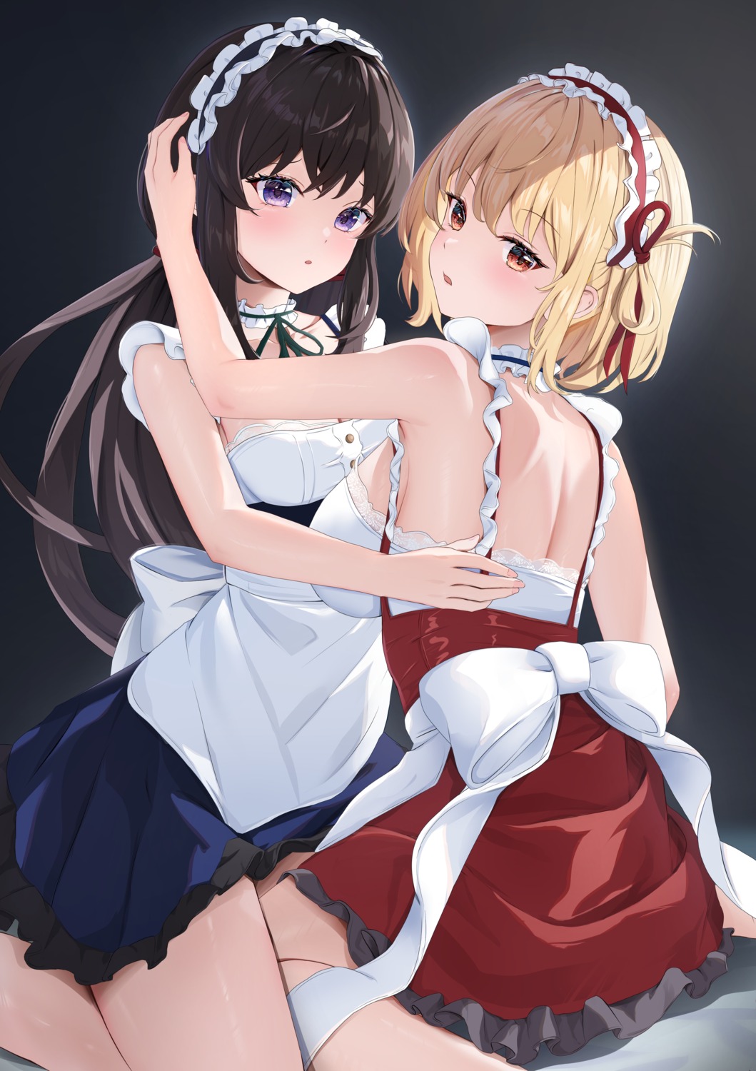 ass, inoue_takina, lycoris_recoil, maid, nishikigi_chisato, pharmarr, yuri
