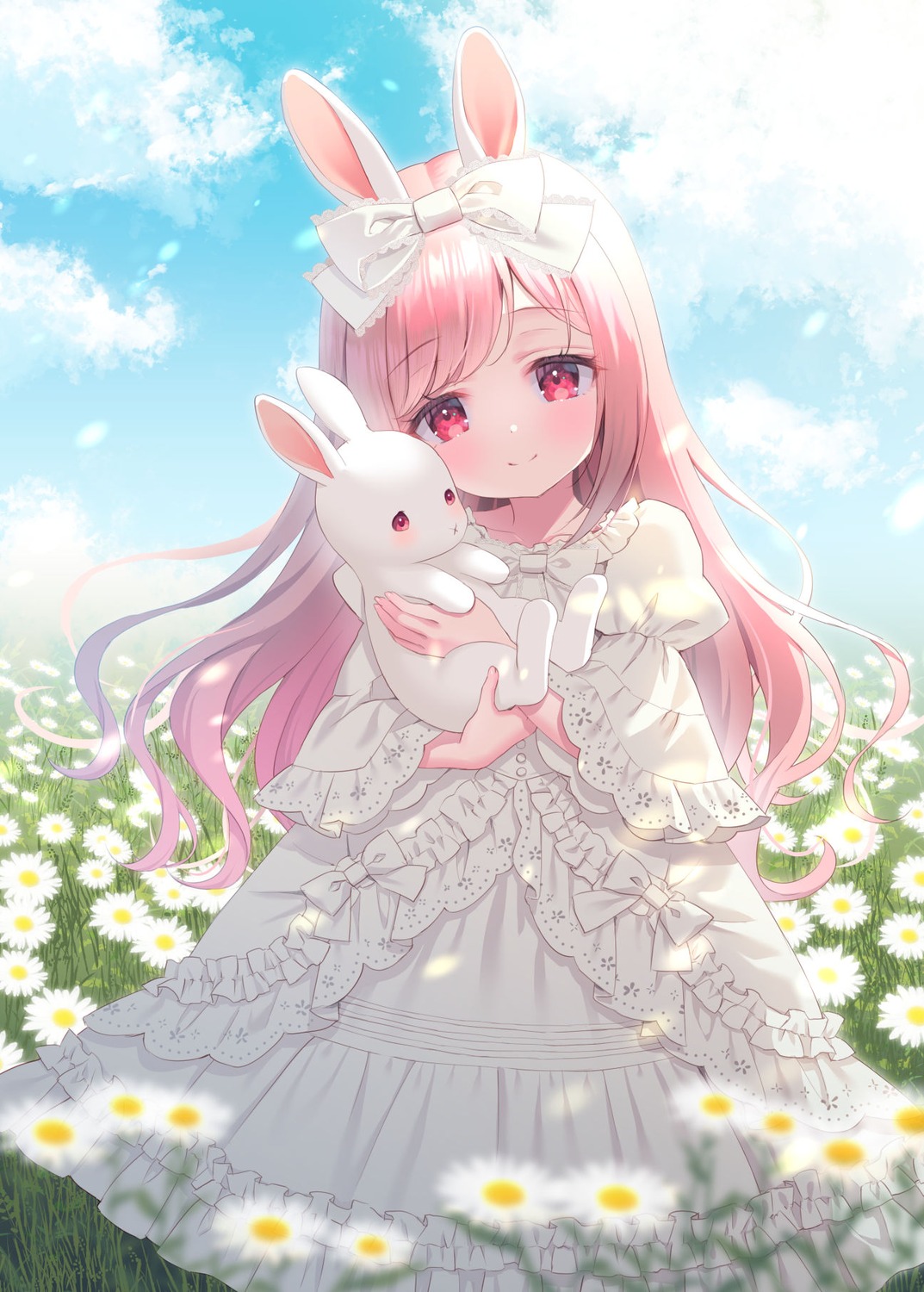 animal_ears, bunny_ears, chitosezaka_suzu, dress, lolita_fashion