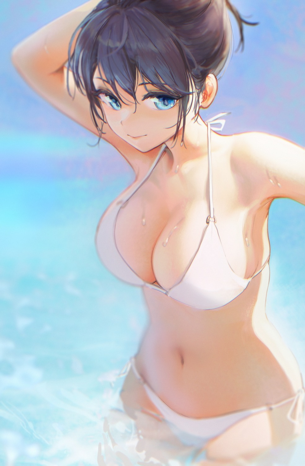 bikini, nanairo_(kim0116v), selfie, swimsuits, wet