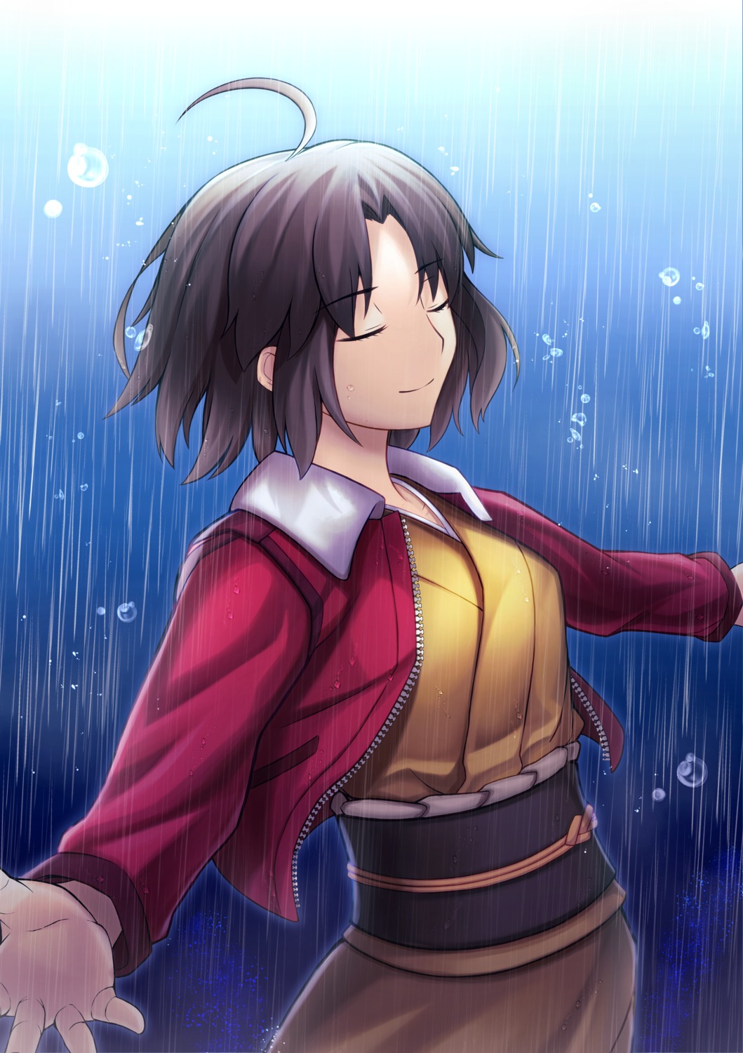 hisato_nago, japanese_clothes, kara_no_kyoukai, ryougi_shiki, wet_clothes