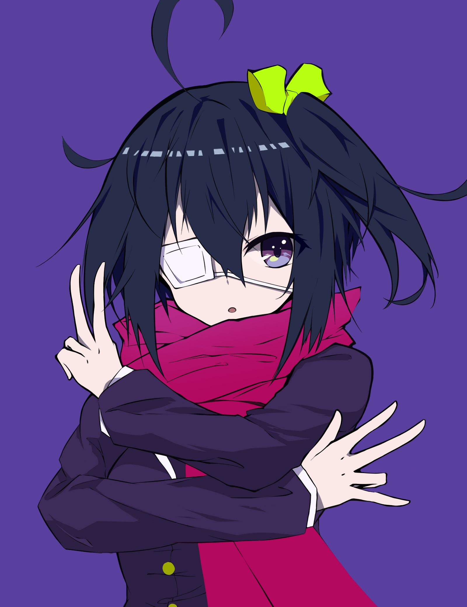 chuunibyou_demo_koi_ga_shitai!, eyepatch, mutsuki_kaya, seifuku, takanashi_rikka