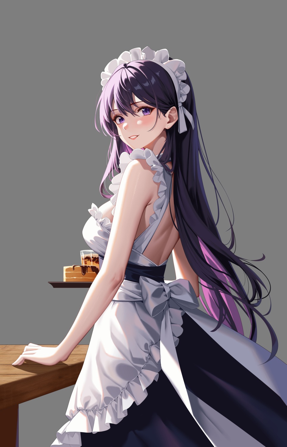 daidai_gege, maid, no_bra, transparent_png