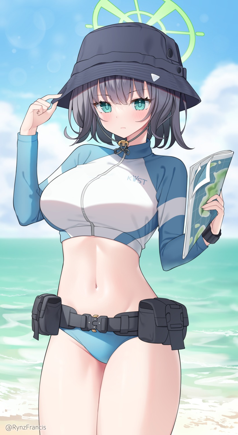 bikini, blue_archive, gym_uniform, halo, rynzfrancis, sorai_saki, swimsuits