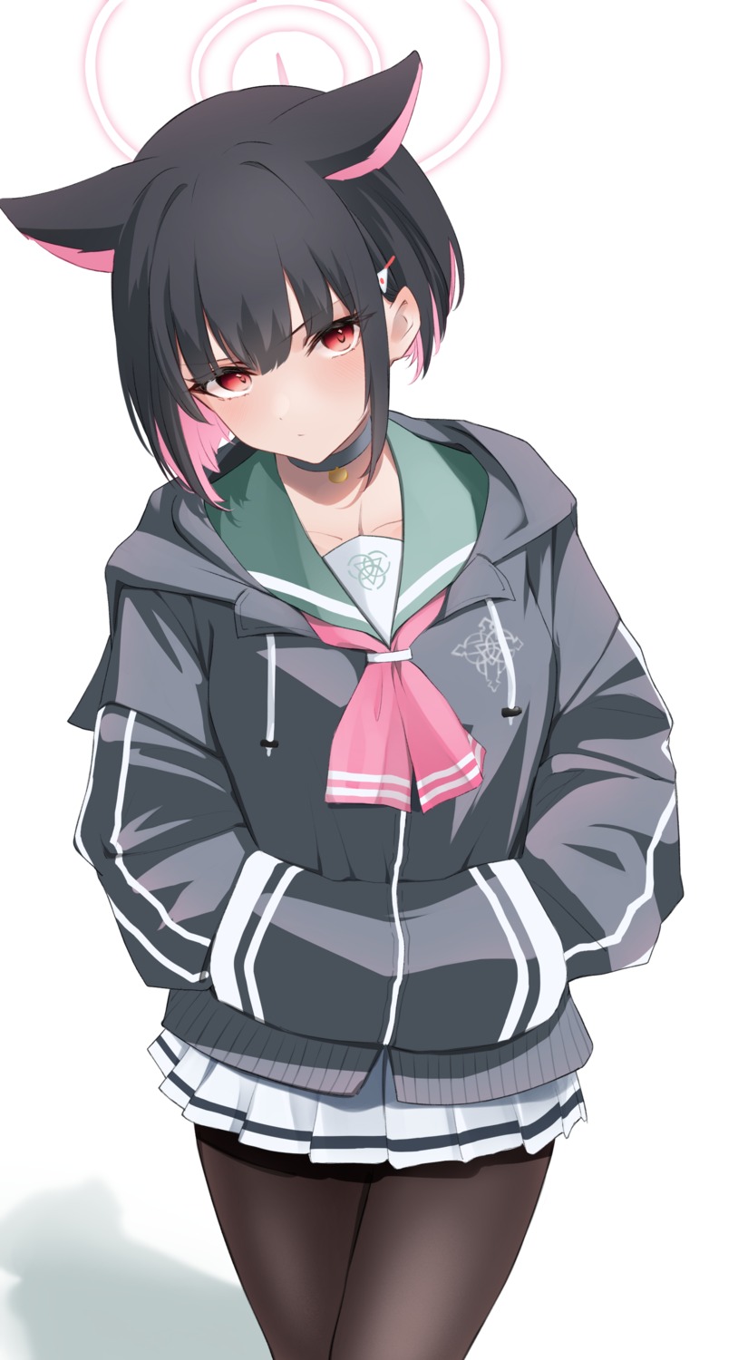 animal_ears, blue_archive, exiadoon, halo, kyouyama_kazusa, nekomimi, pantyhose, seifuku