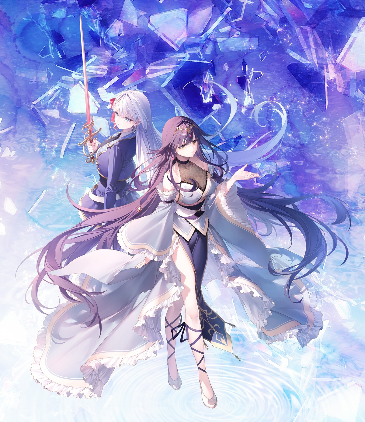 riselia_ray_crystalia, roselia_ishtaris, seifuku, seiken_gakuin_no_maken_tsukai, sword, toosaka_asagi
