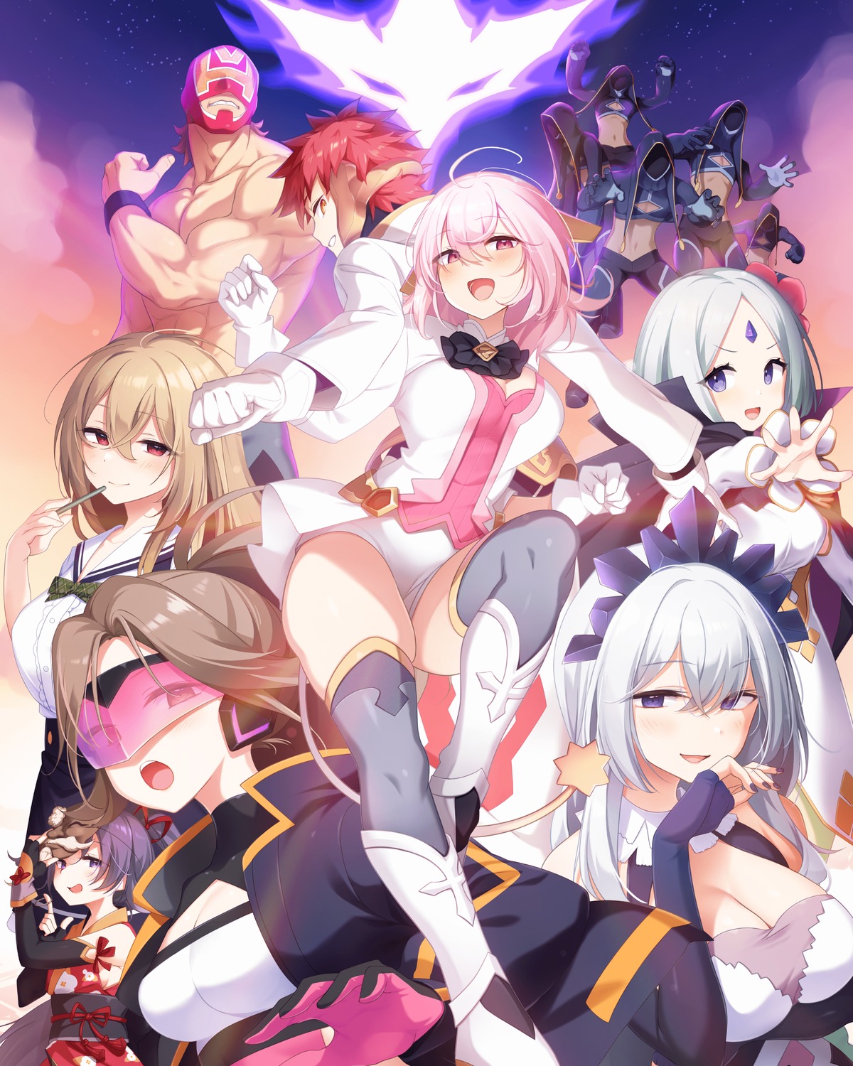 cleavage, cube, gayarou, japanese_clothes, koishi_irodoru_seigiranman, nekomugiharu, thighhighs