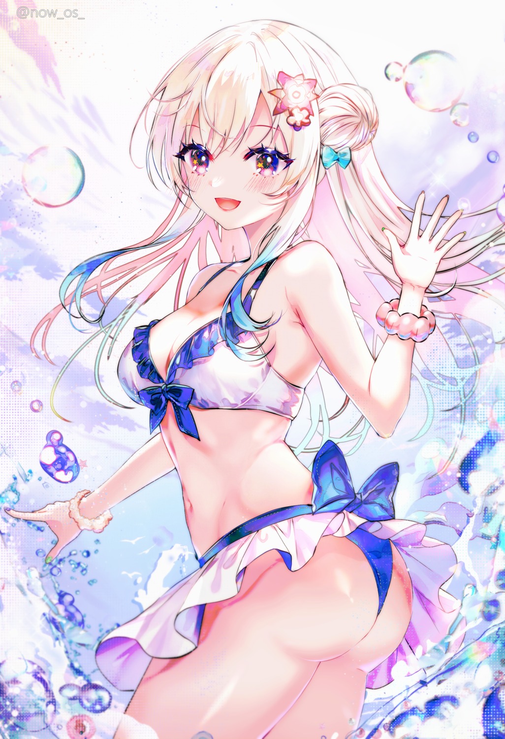 airani_iofifteen, ass, bikini, hololive, hololive_indonesia, skirt_lift, sowon, swimsuits
