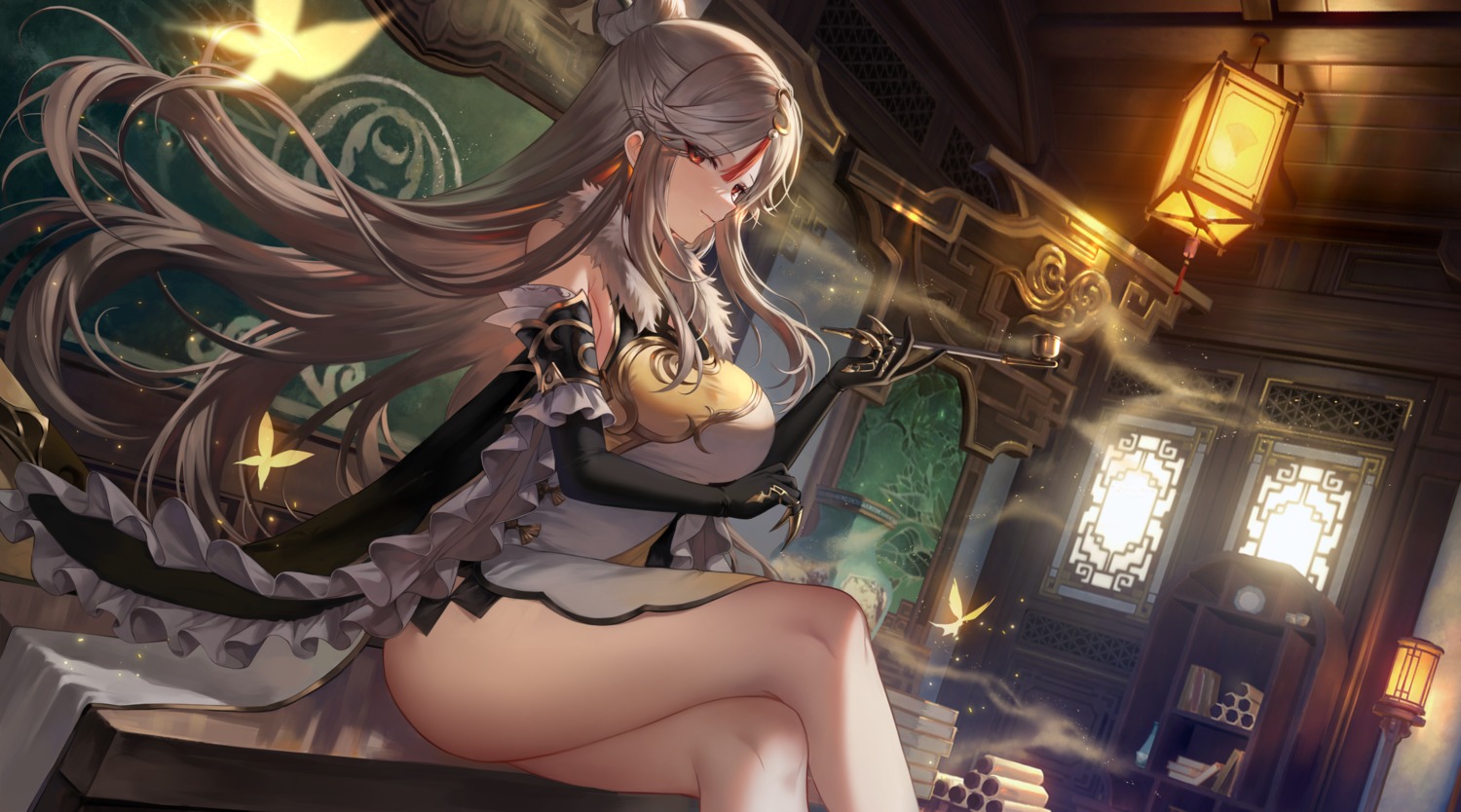 asian_clothes, breast_hold, genshin_impact, gz_(gyoju), ningguang