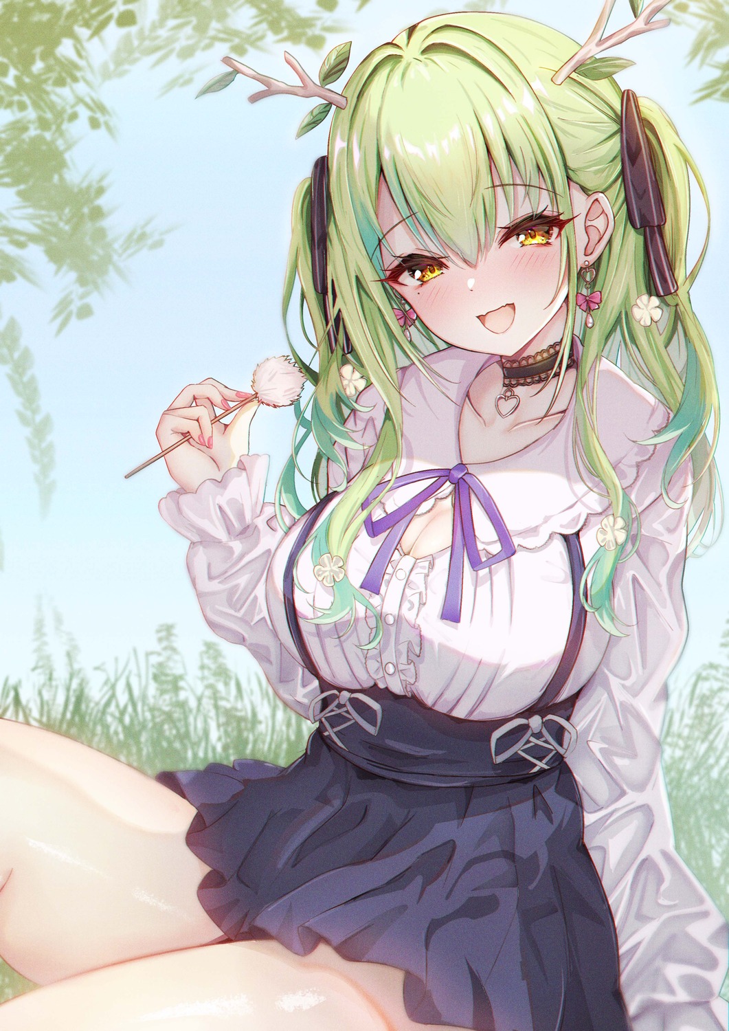 ceres_fauna, cleavage, hololive, hololive_english, horns, mito_soosu