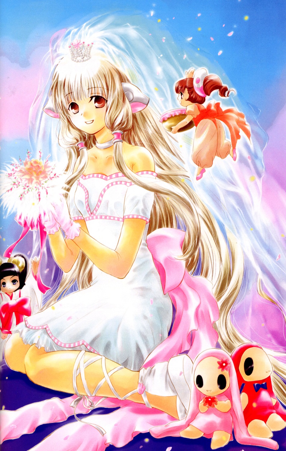 chii, chobits, dress, kotoko_(chobits), screening, sumomo, tagme, wedding_dress