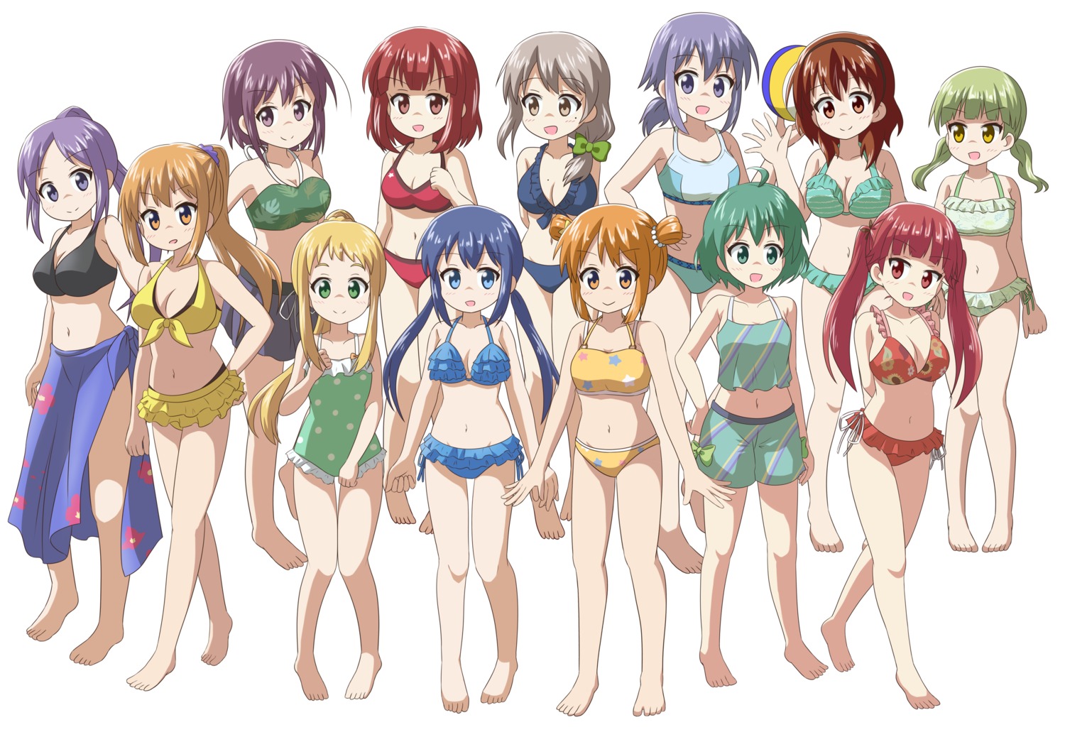 bikini, bikini_top, cleavage, endou_yuki, ibe_sayuri, inose_mai, koisuru_asteroid, konohata_mira