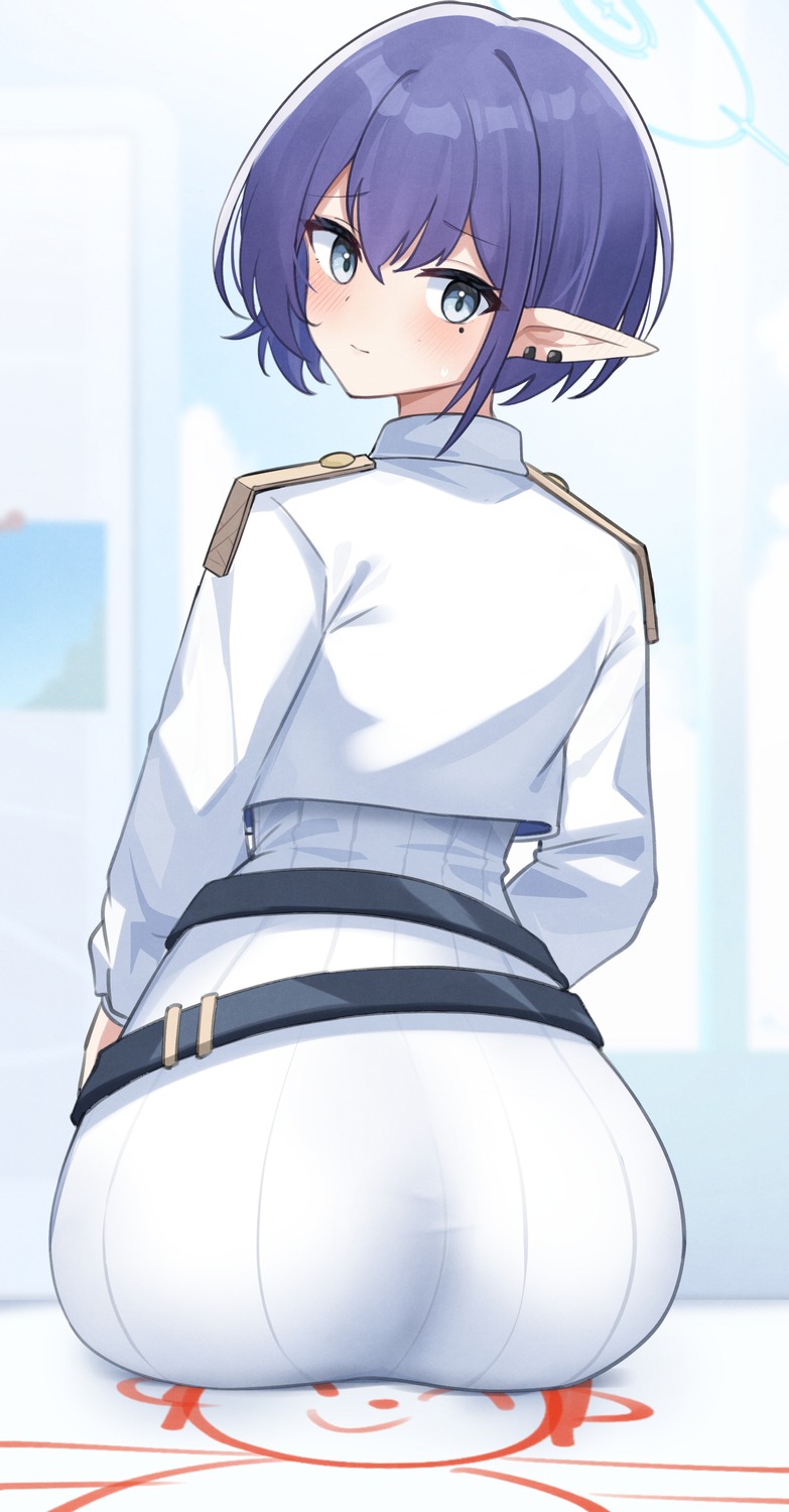 ass, blue_archive, halo, nassss, oki_aoi, pointy_ears, uniform
