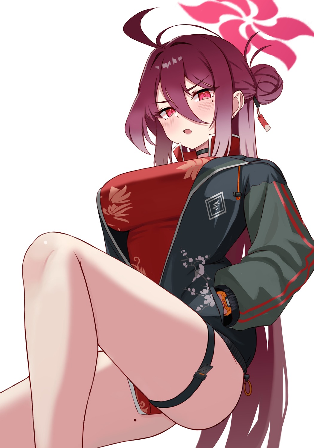 blue_archive, chinadress, garter, halo, kano_(wi3028), kayama_reijo