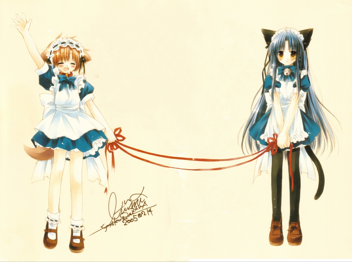 animal_ears, fixme, hinata_(sakurazawa_izumi), inumimi, maid, nekomimi, pure_pure, sakurazawa_izumi