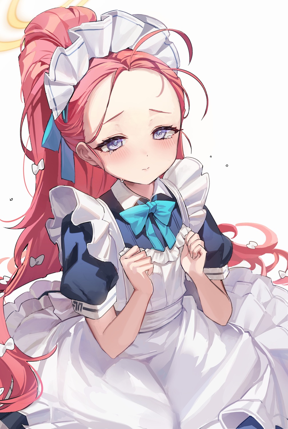 blue_archive, halo, hanaoka_yuzu, maid, mendou_kusai
