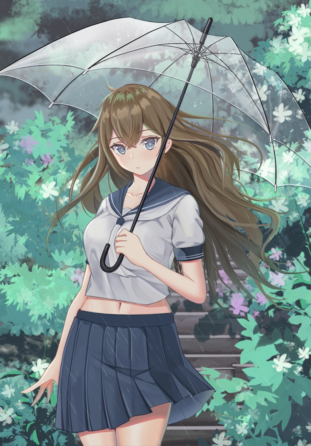 seifuku, tujiu_sama, umbrella