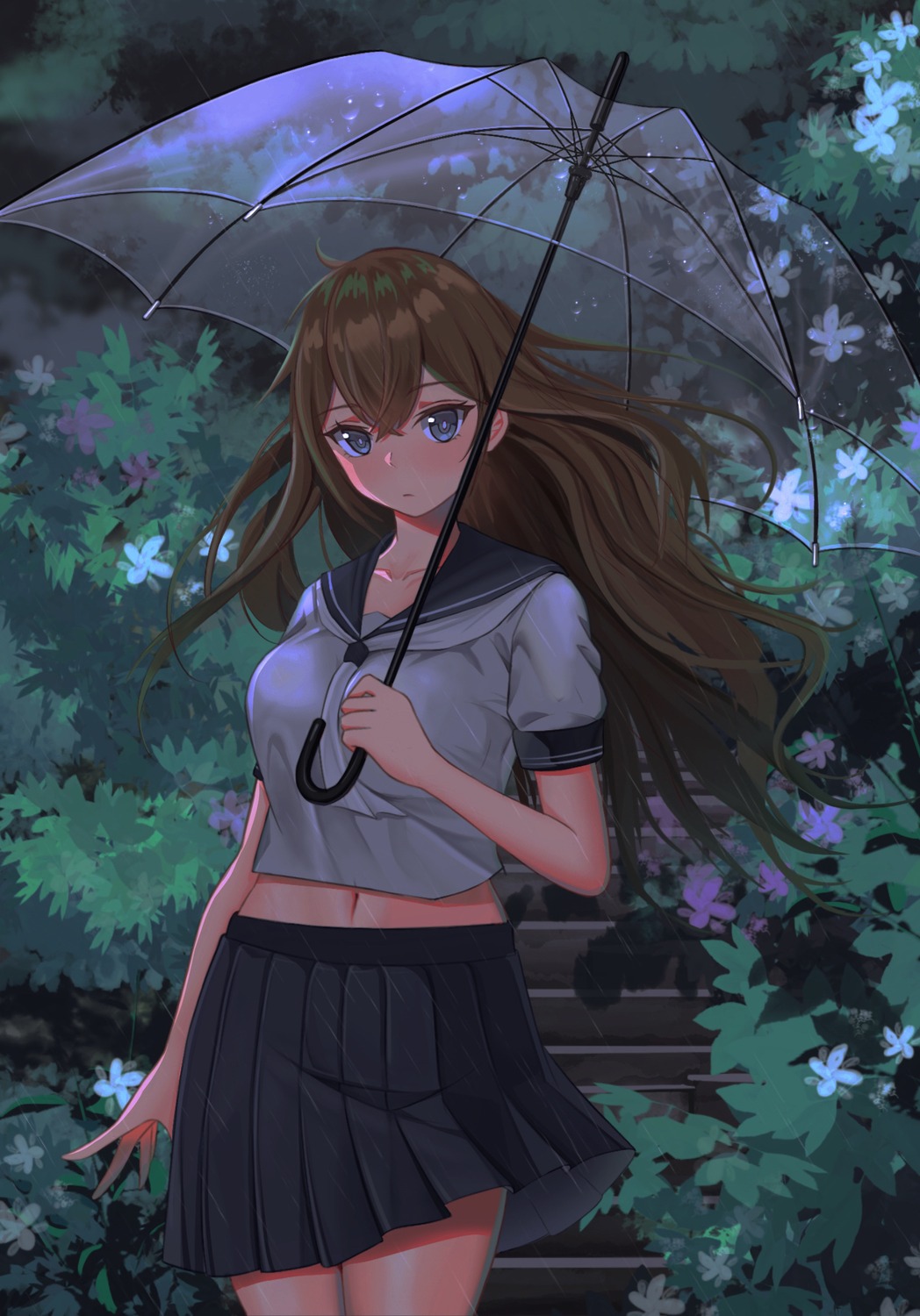 seifuku, tujiu_sama, umbrella
