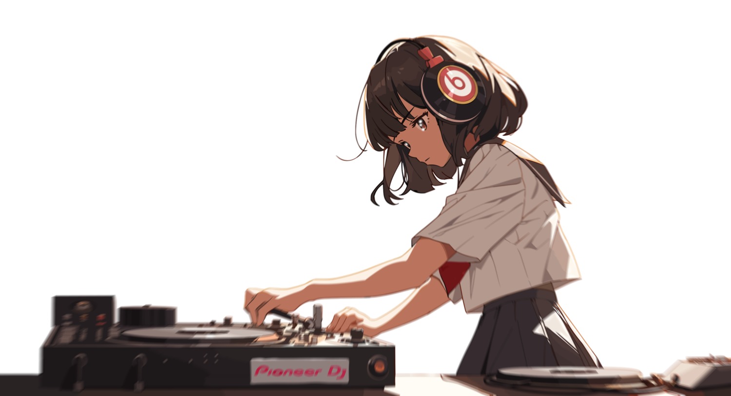 haluchilu, headphones, seifuku