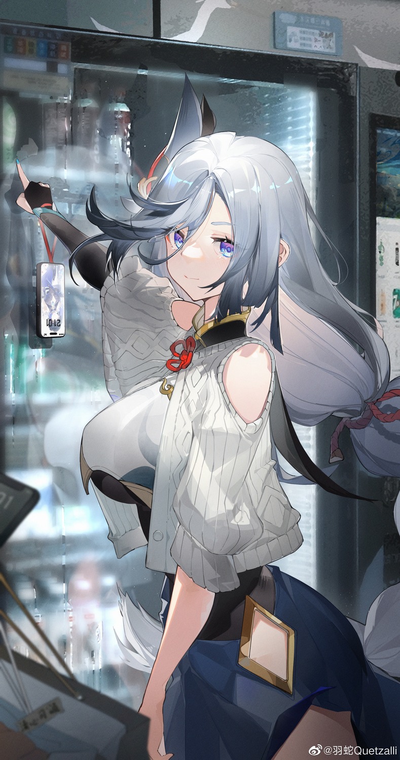 genshin_impact, shenhe, sweater, yushi_quetzalli