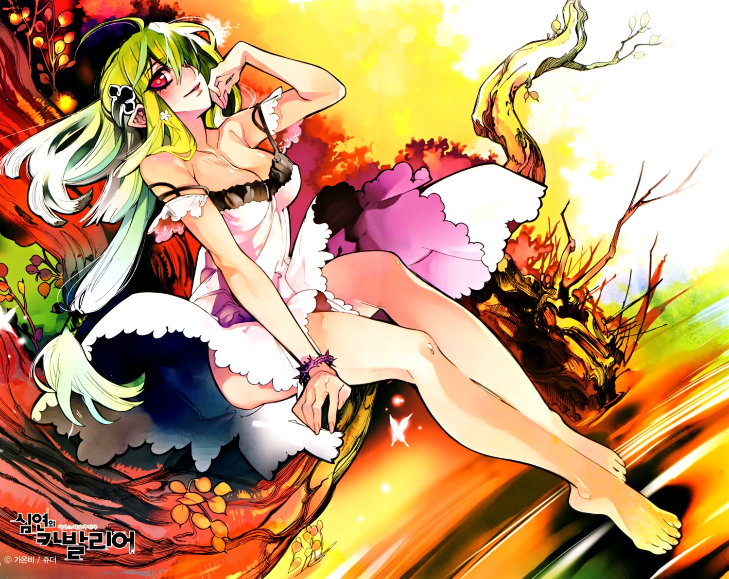 cavalier_of_the_abyss, cleavage, dress, immortal_regis, juder, yuan