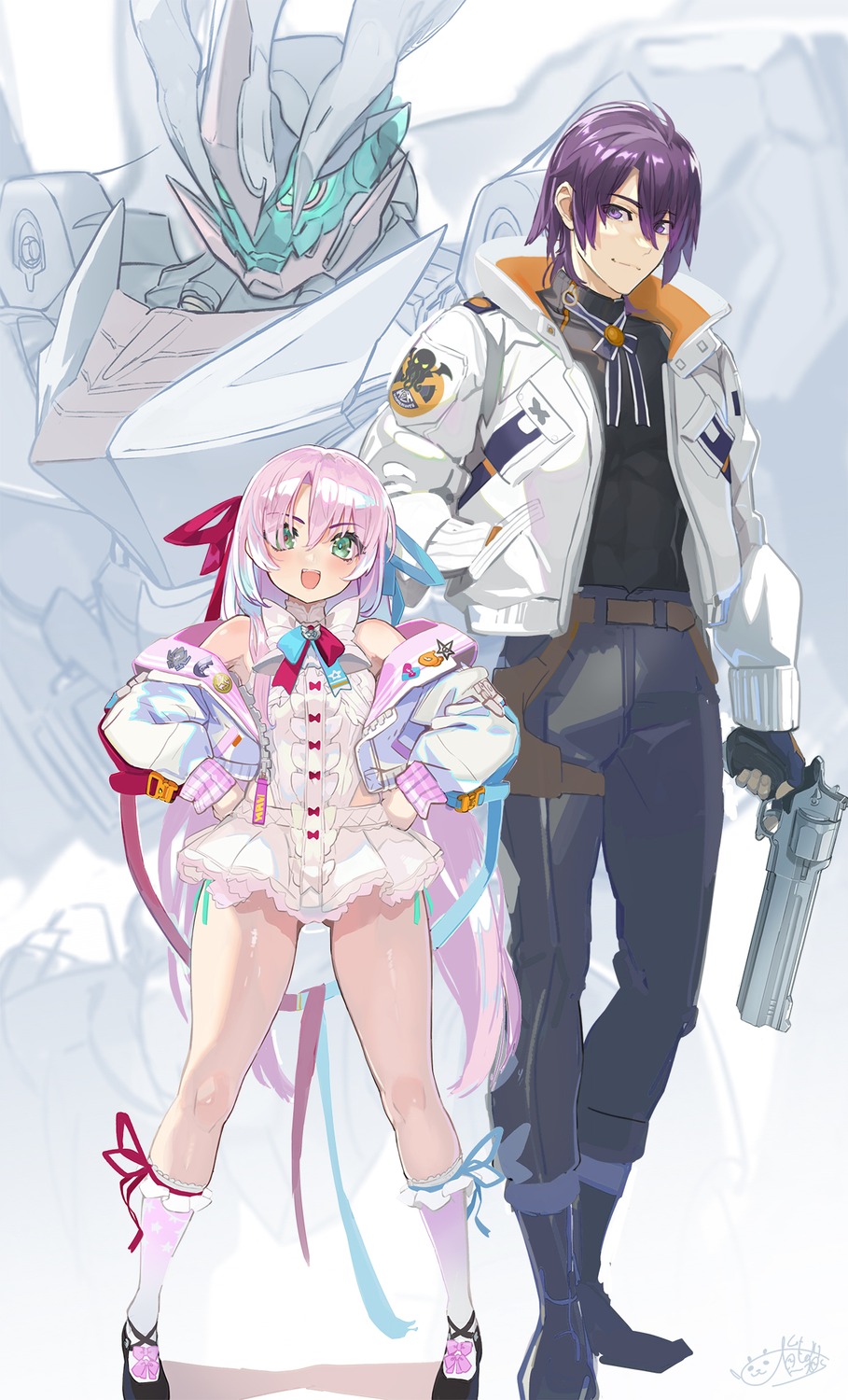 al_azif, daijuuji_kurou, demonbane, mecha, ookuma_nekosuke, sketch