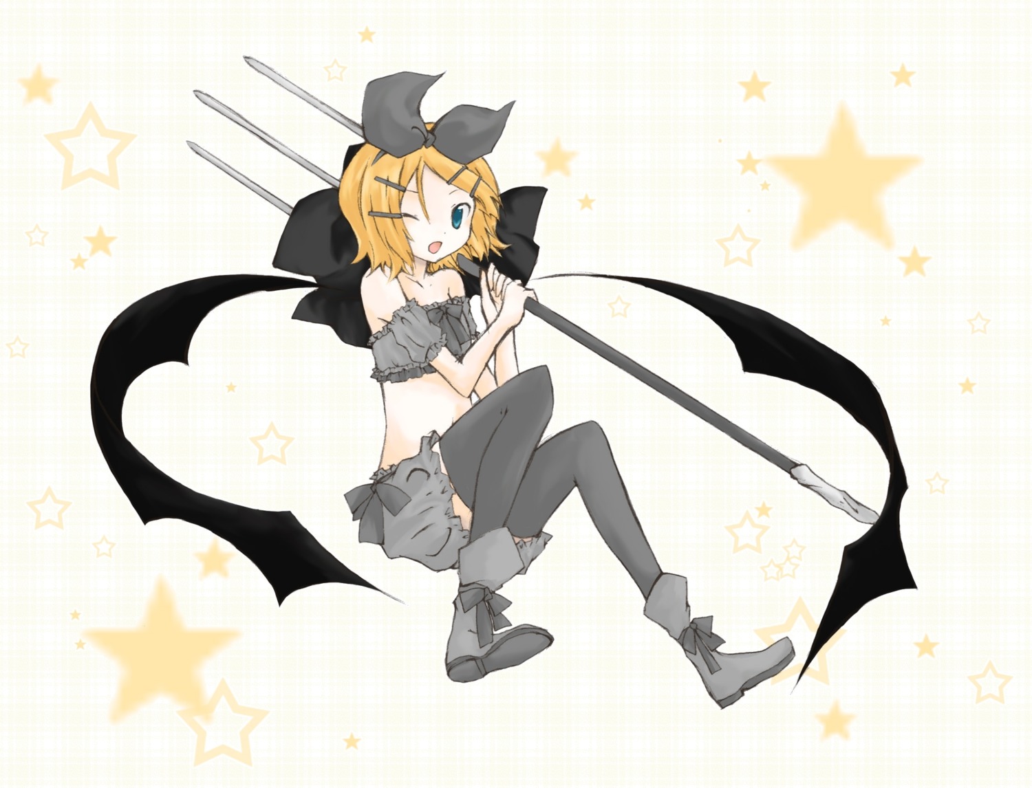 kagamine_rin, thighhighs, tomine_chiho, vocaloid