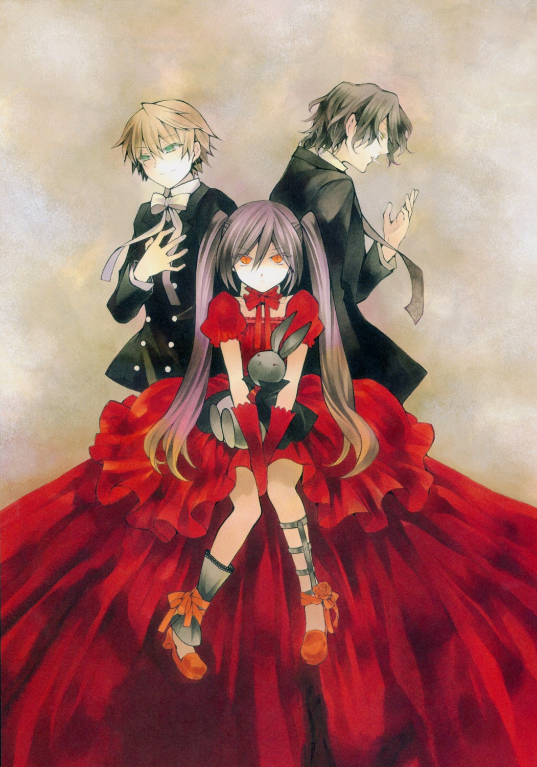 alice_(pandora_hearts), gilbert_nightray, mochizuki_jun, oz_vessalius, pandora_hearts