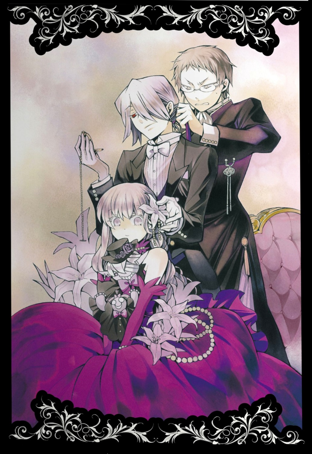 dress, megane, mochizuki_jun, pandora_hearts, reim_lunettes, sharon_rainsworth, xerxes_break