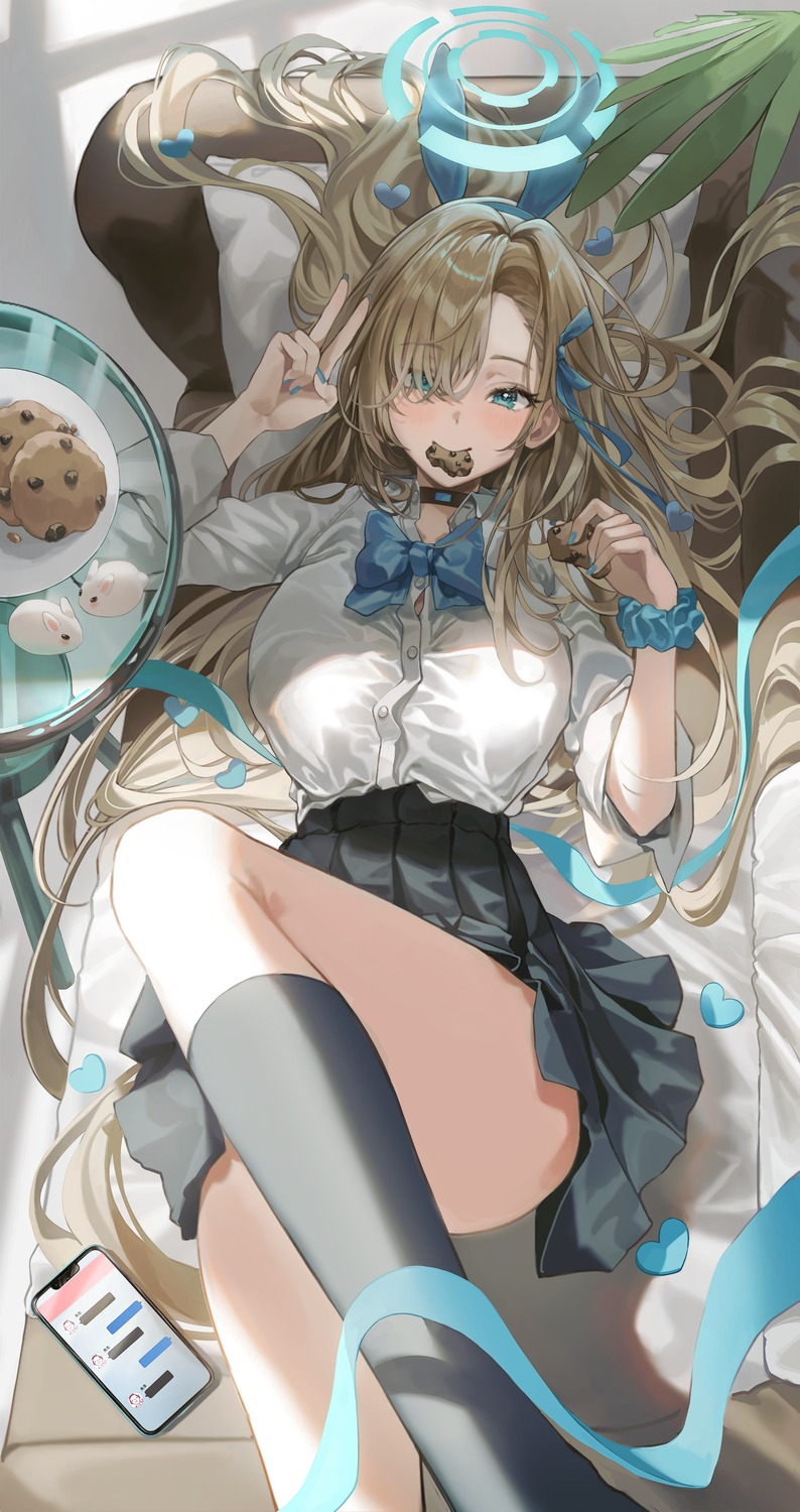 blue_archive, halo, ichinose_asuna, lujang_(fudge), seifuku