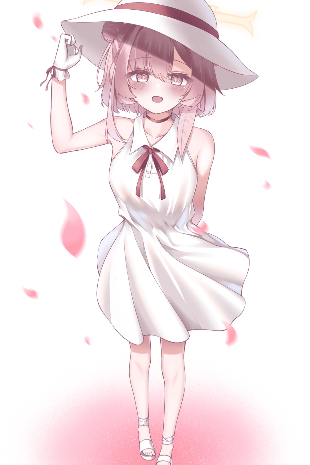 amerika_neko, blue_archive, dress, halo, sumi_serina, summer_dress