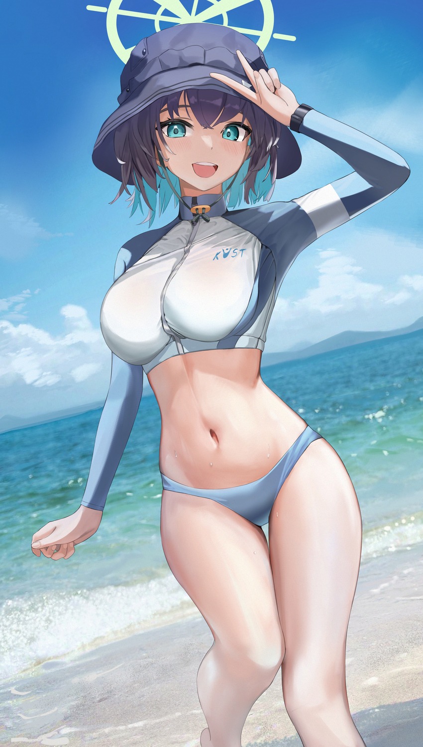 bikini, blue_archive, fuenyuan, gym_uniform, halo, sorai_saki, swimsuits