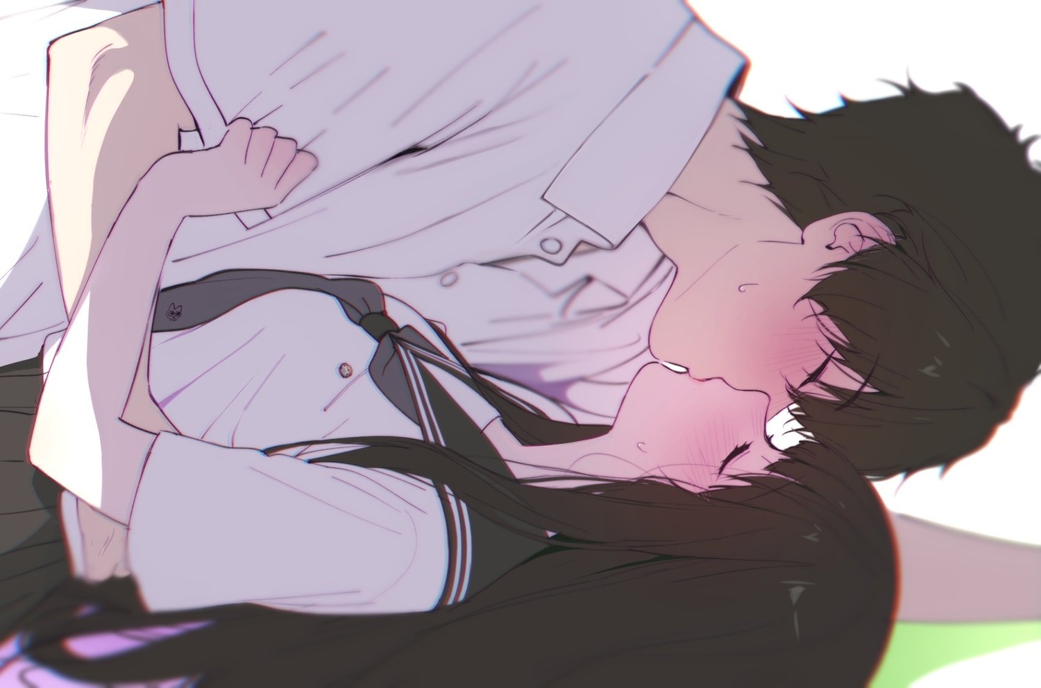 chitanda_eru, hyouka, mery_(yangmalgage), oreki_houtarou, seifuku