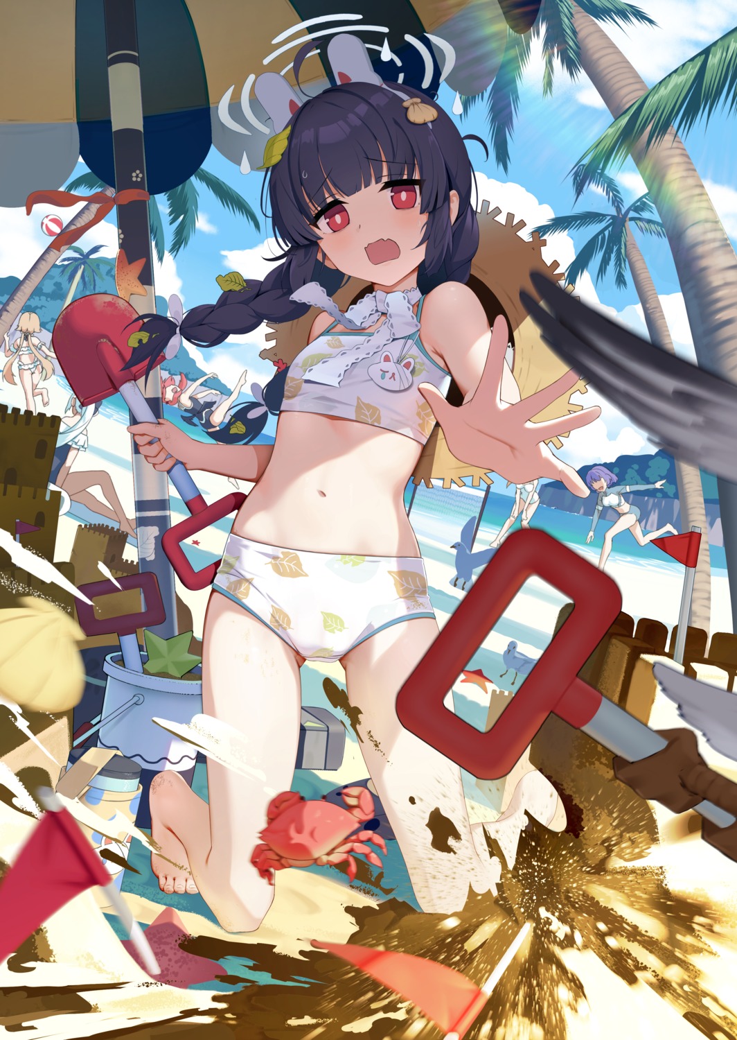 animal_ears, bikini, blue_archive, bunny_ears, dalian_(1457091741), halo, kasumizawa_miyu, swimsuits