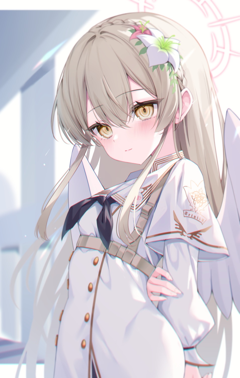 213_gou, angel, blue_archive, kirifuji_nagisa, seifuku, wings