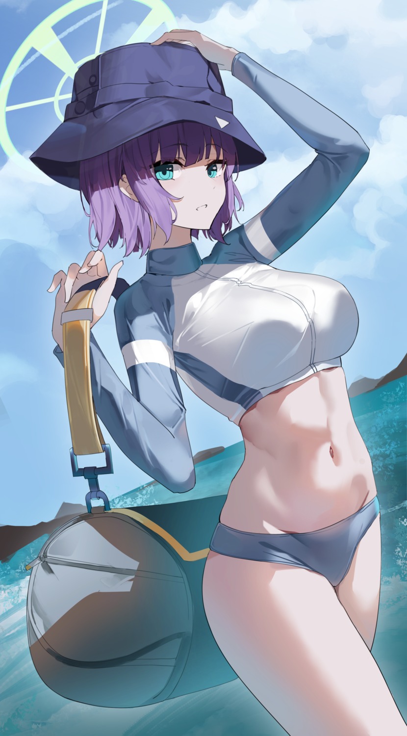 bikini, blue_archive, gym_uniform, halo, maanu, sorai_saki, swimsuits