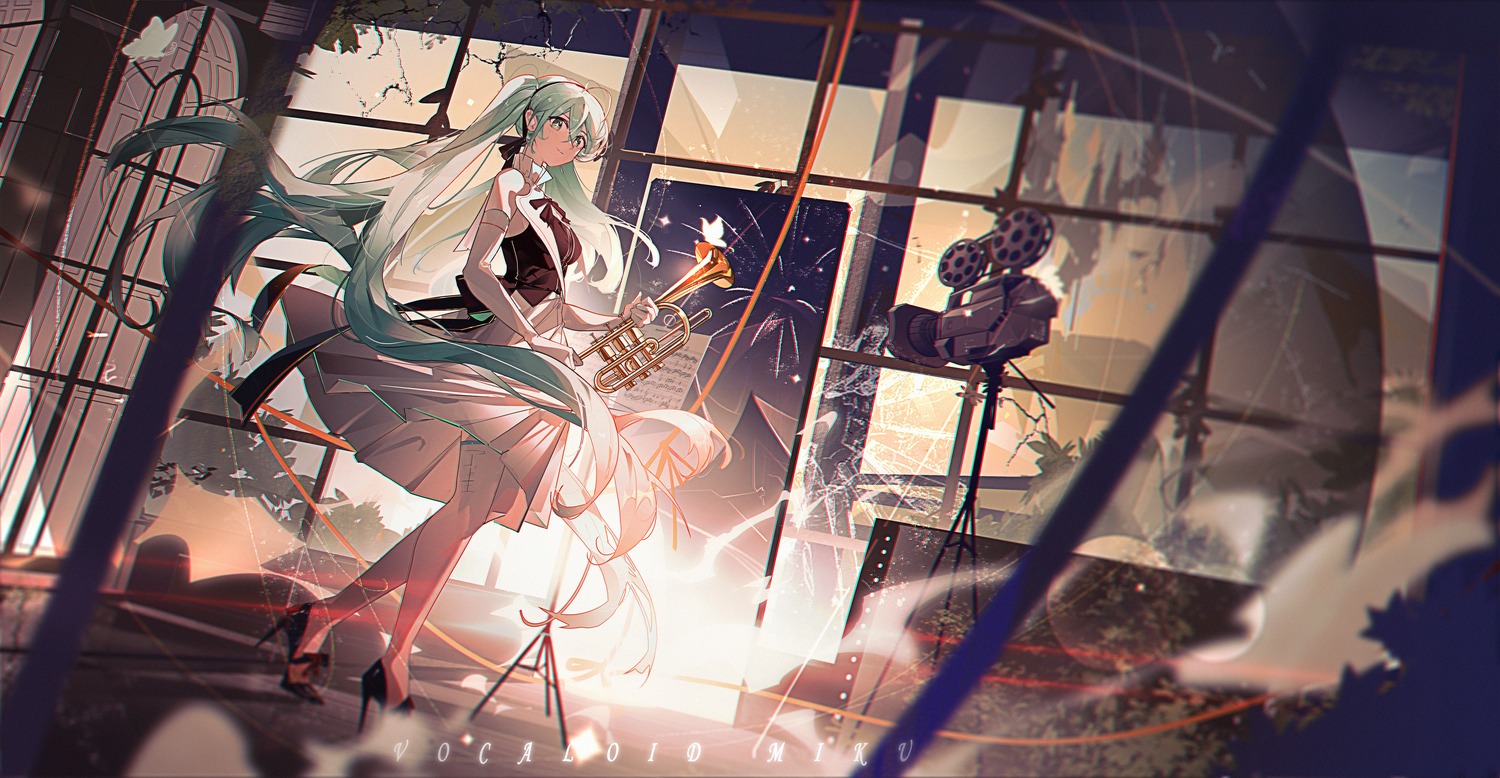 hatsune_miku, heels, krao, thighhighs, vocaloid