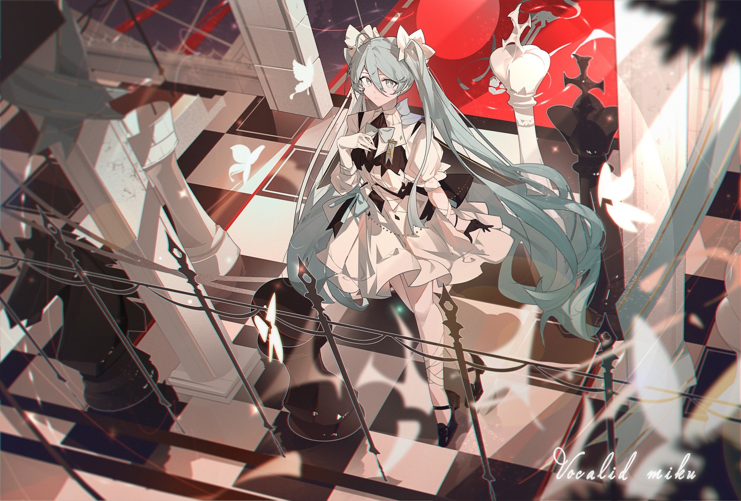 bandages, hatsune_miku, heels, krao, vocaloid
