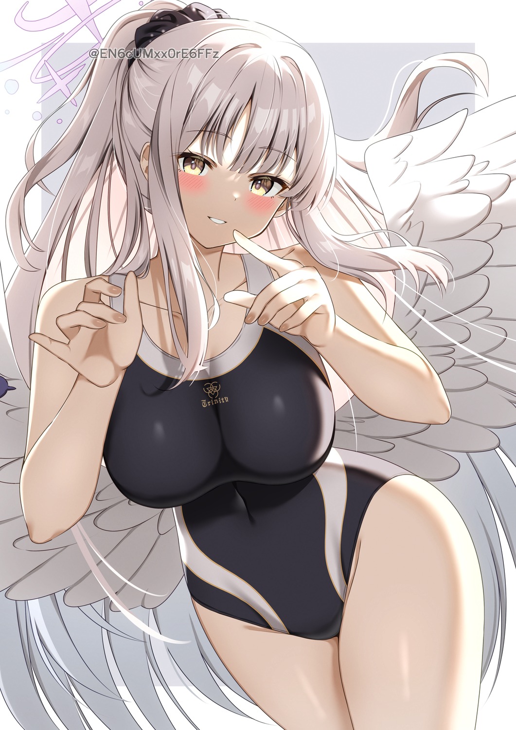 angel, blue_archive, misono_mika, swimsuits, wings, yamano_rokamizu