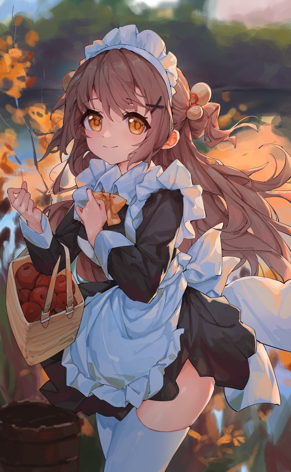 maid, sentter, thighhighs