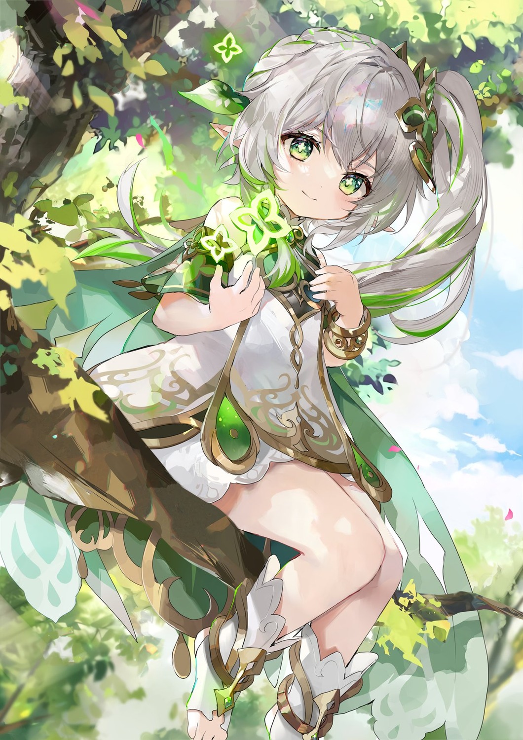 dress, genshin_impact, hinahino, nahida, pointy_ears