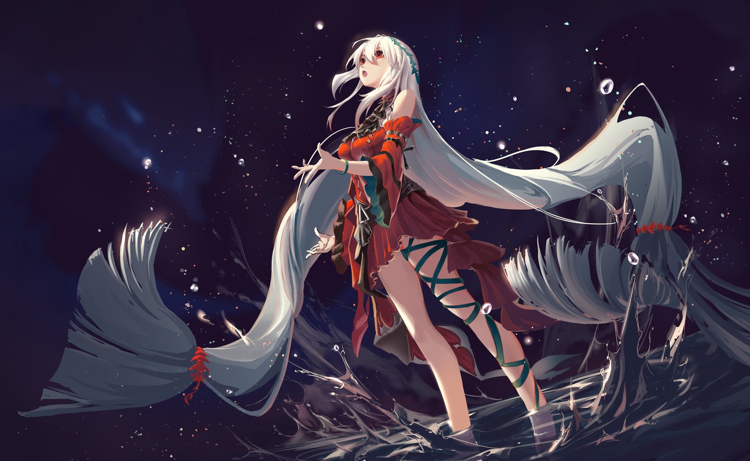 arknights, beancake, dress, skadi_(arknights), wet