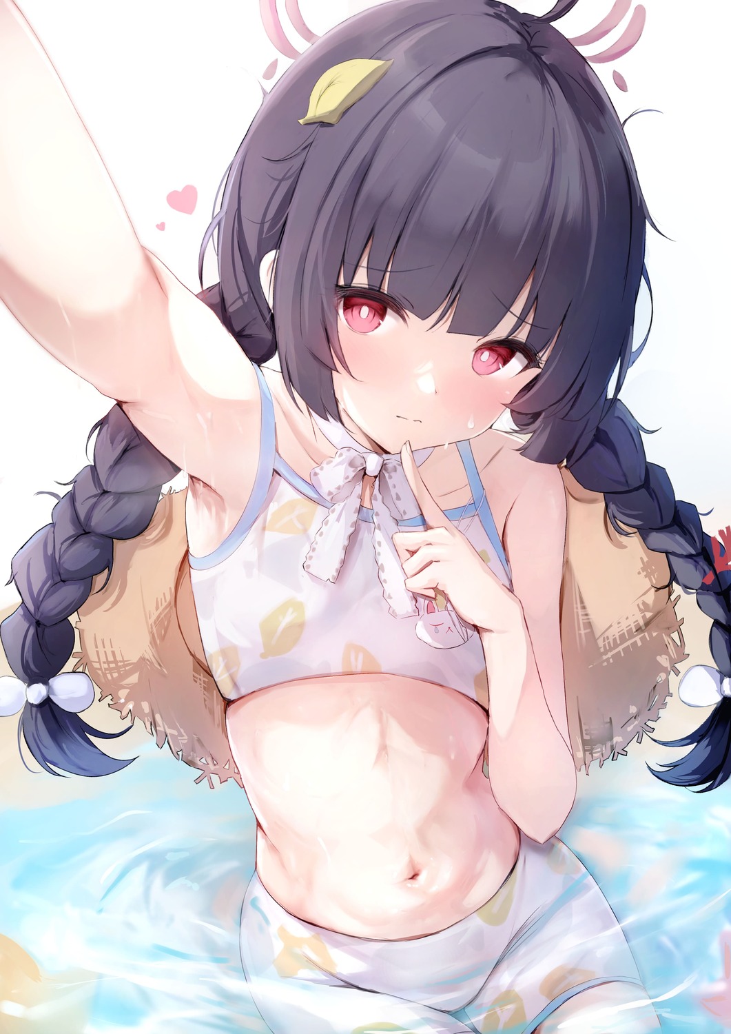 bikini, blue_archive, halo, kasumizawa_miyu, littlehobby, selfie, swimsuits, wet