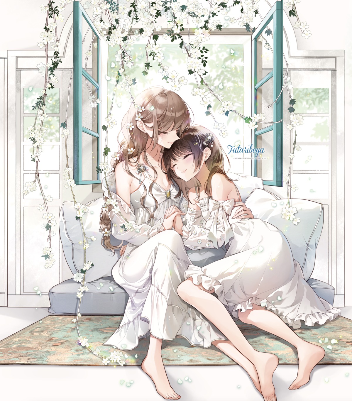 dress, futaribeya, kawawa_sakurako, see_through, yamabuki_kasumi, yukiko, yuri
