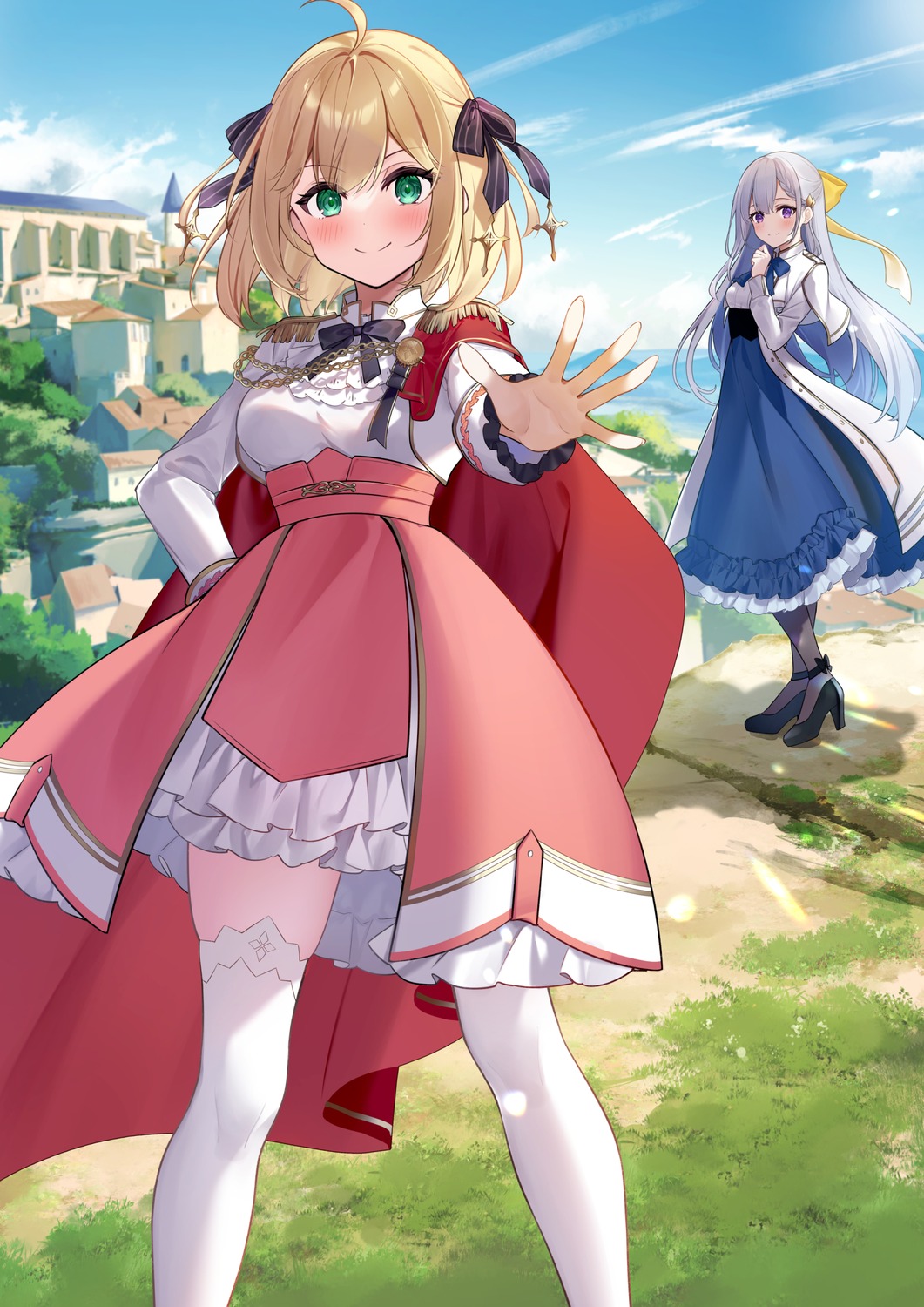 anisphia_wynn_palletia, euphyllia_magenta, heels, kisaragi_yuri, tensei_oujo_to_tensai_reijou_no_mahou_kakumei, thighhighs, uniform