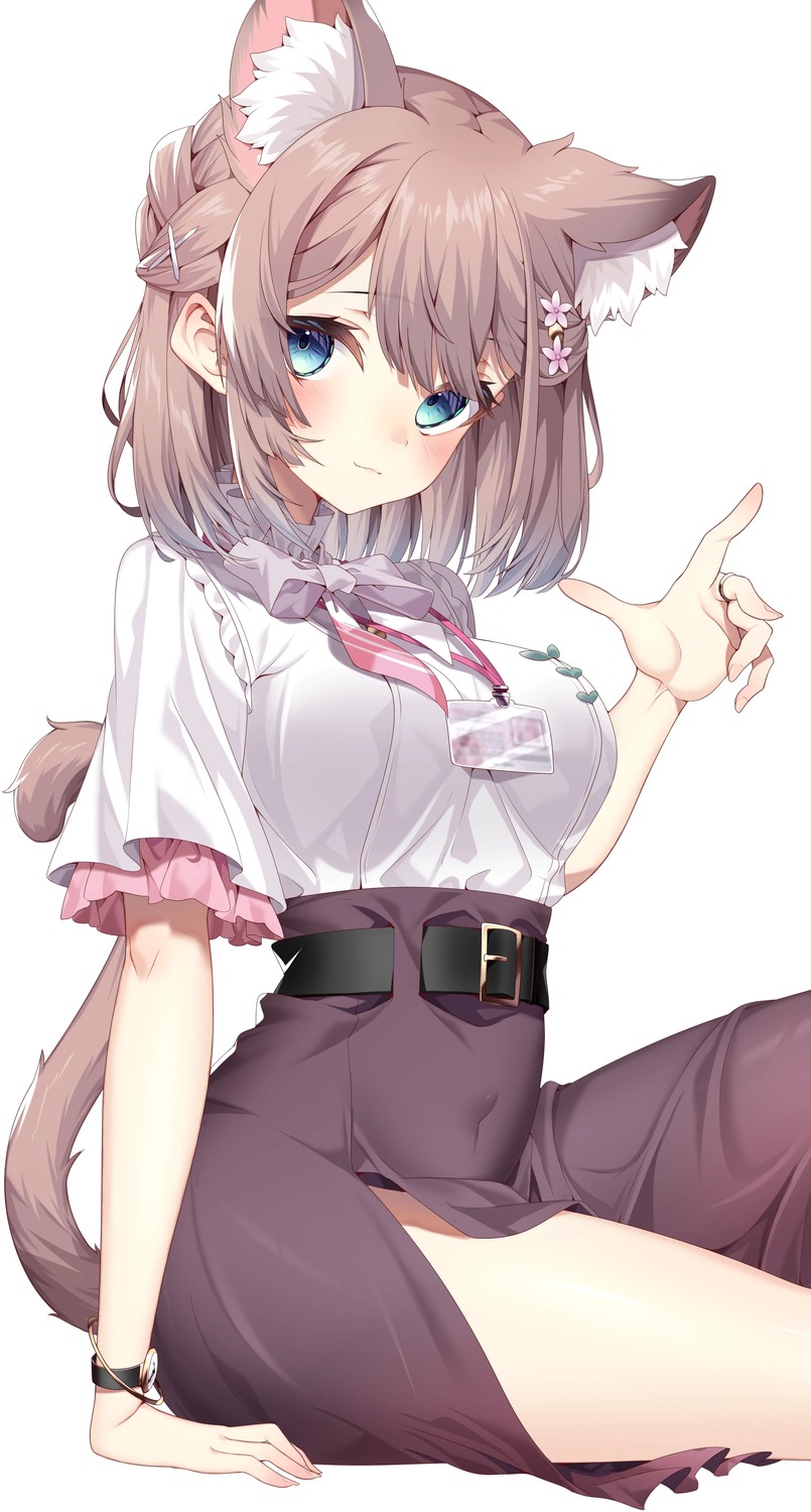 animal_ears, indie_virtual_youtuber, jun_(aousa0328), mitsuki_momo, nekomimi, skirt_lift, tail